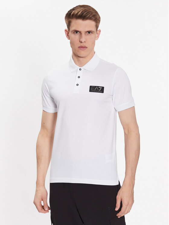 EA7 Emporio Armani Tricou polo 3RPF78 PJBVZ 1100 Alb Regular Fit