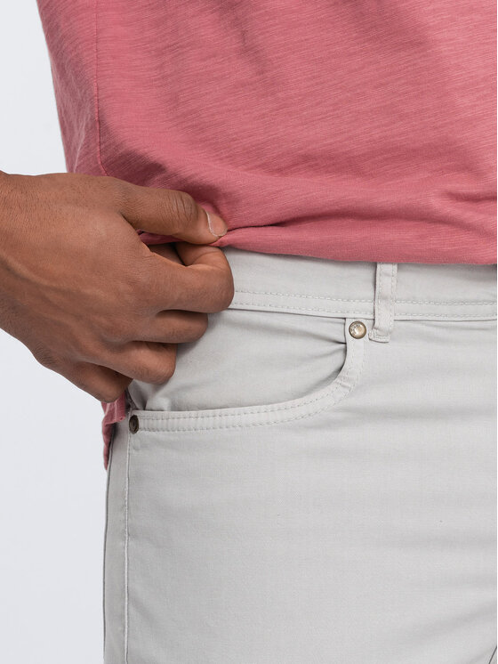 Ombre Ombre Spodnie materiałowe OM-PACP-0151 Szary Fitting Fit