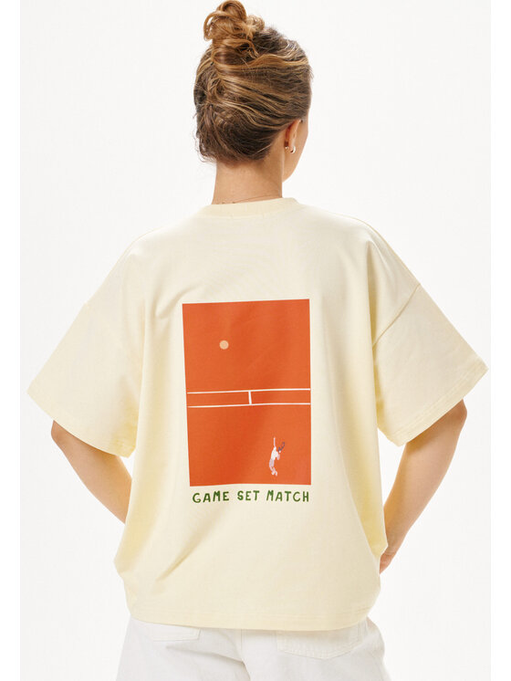 Mirons Mirons T-Shirt Print Beżowy Regular Fit