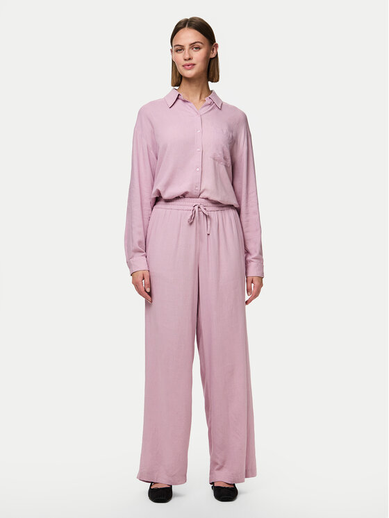 Pieces Pieces Pantaloni di tessuto Pia 17149314 Rosa Wide Leg