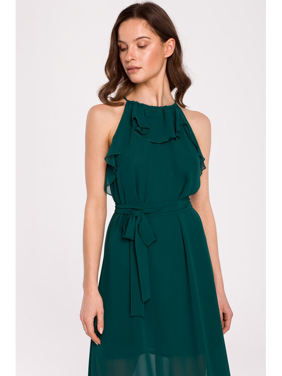 Makover Makover Abito da sera K137 Verde Regular Fit