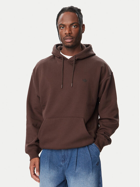 adidas adidas Mikina Trefoil Essentials LL1058 Tmavo hnedá Loose Fit