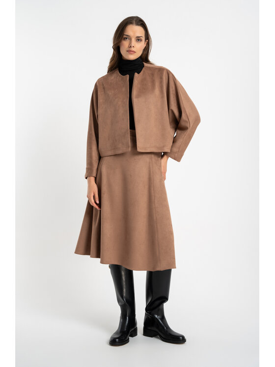 CLICK CLICK Φούστα midi 70-755 Σκούρο μπεζ Classic Fit