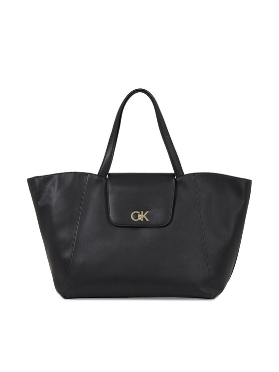 Geantă Calvin Klein Re-Lock Shopper W/Flap K60K611052 Negru