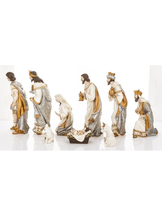 MIAhome MIAhome Figurka dekoracja szopka NATALE 9 postaci Biały