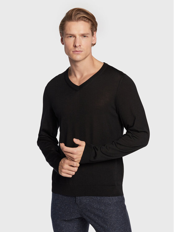 BOSS Boss Svetr Melba-P 50468261 Černá Slim Fit