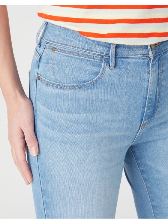 Wrangler Wrangler Jeansy HIGH SKINNY Niebieski Skinny Fit