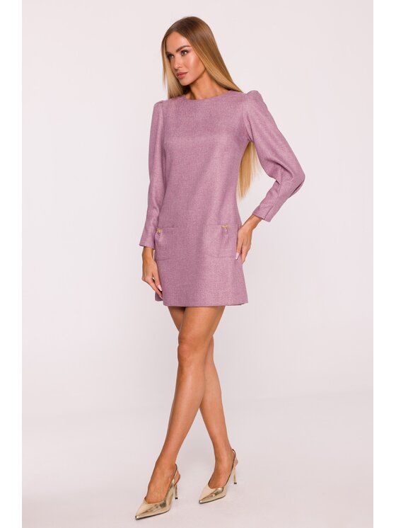 Made of Emotion Made of Emotion Sukienka wieczorowa M870 Brązowy Modern Slim Fit