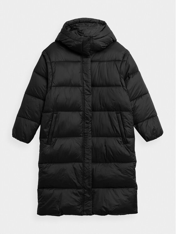 4F 4F Зимно яке 4FAW23TDJAF238 Черен Regular Fit