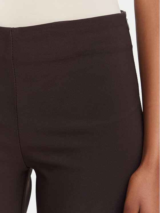 Rinascimento Rinascimento Kalhoty z materiálu CFC0130141003 Tmavě hnědá Wide Leg