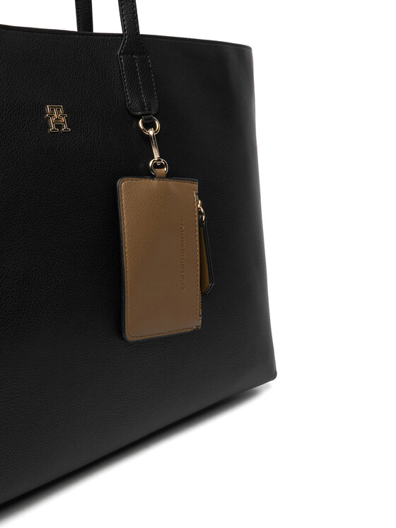 Tommy Hilfiger Tommy Hilfiger Geantă Th Icon Tote AW0AW18173 Negru