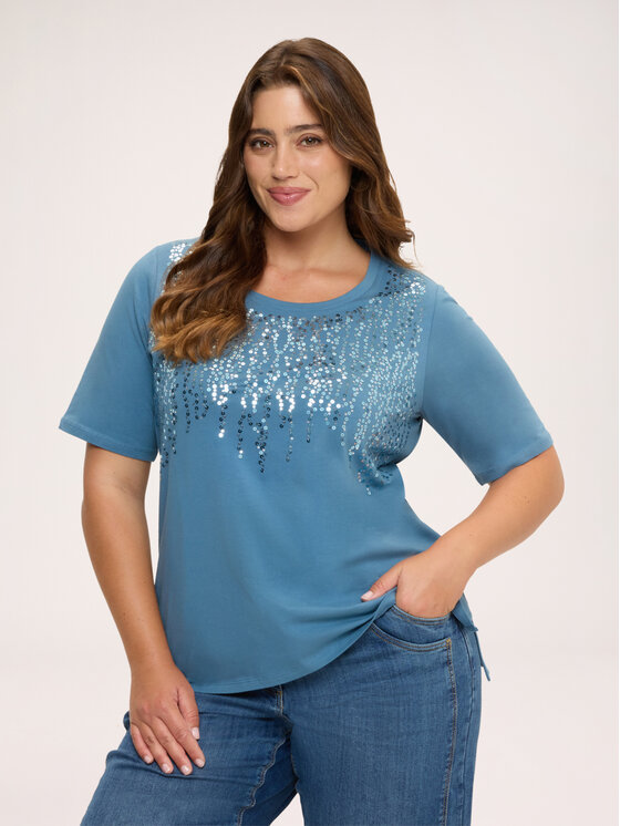 Fiorella Rubino Fiorella Rubino T-shirt G086L009590N024 Turchese Regular Fit