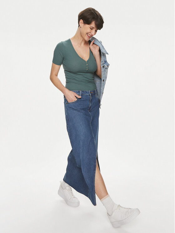 Lee Lee Spódnica jeansowa 112349007 Niebieski Loose Fit
