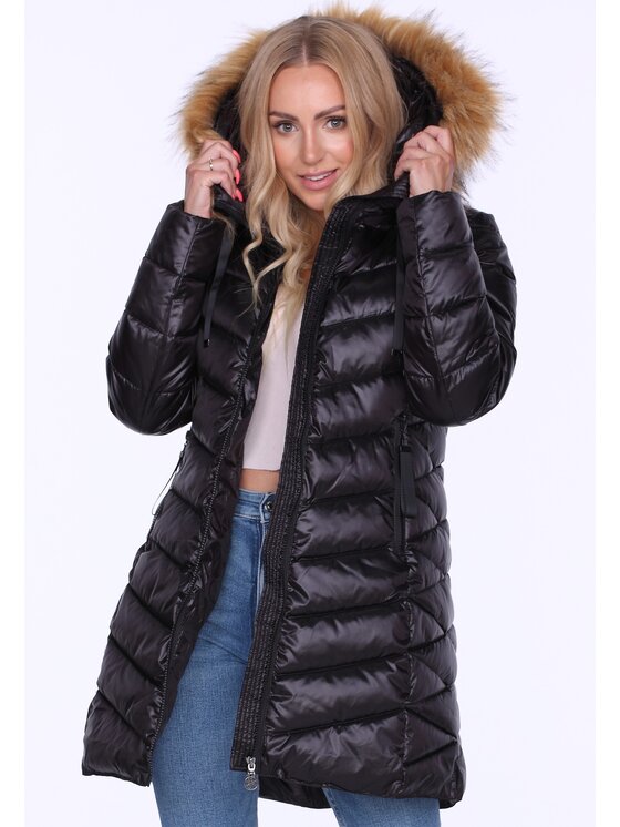Perso Perso Kurtka damska BLH220036FF Czarny Regular Fit