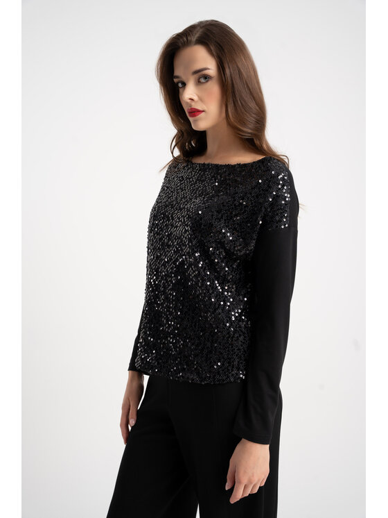 CLICK CLICK Bluzka 10-6967 Czarny Regular Fit