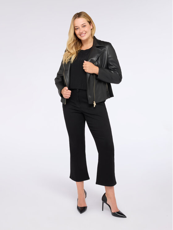 Fiorella Rubino Fiorella Rubino Giacca in similpelle R364T001241N033 Nero A-Line Fit