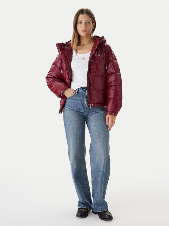 Calvin Klein Jeans Calvin Klein Jeans Zimska jakna LV047D505G Bordo rdeča Relaxed Fit