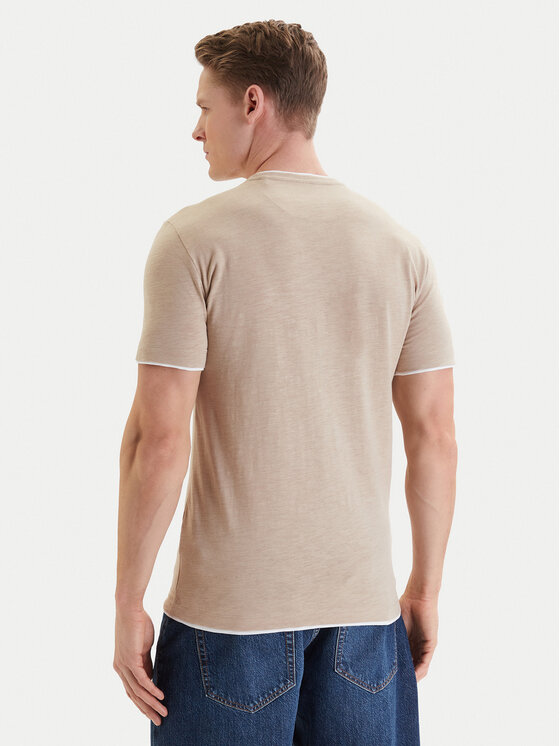 Guess Guess Póló F6GI06 K6XN4 Bézs Slim Fit