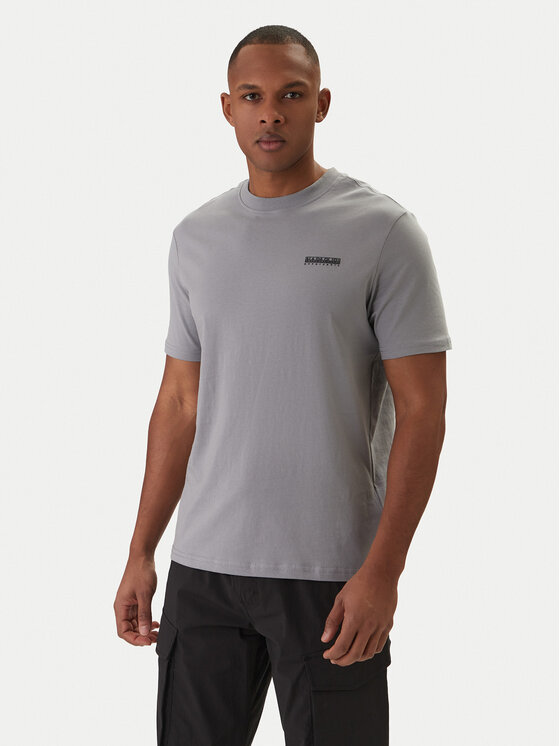 Napapijri Tricou Smallbox NP0A88TR Gri Regular Fit