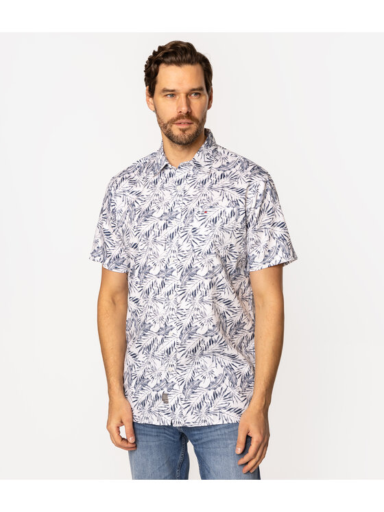 Lee Cooper Lee Cooper Koszula HAWAII2 ML56 Biały Regular Fit