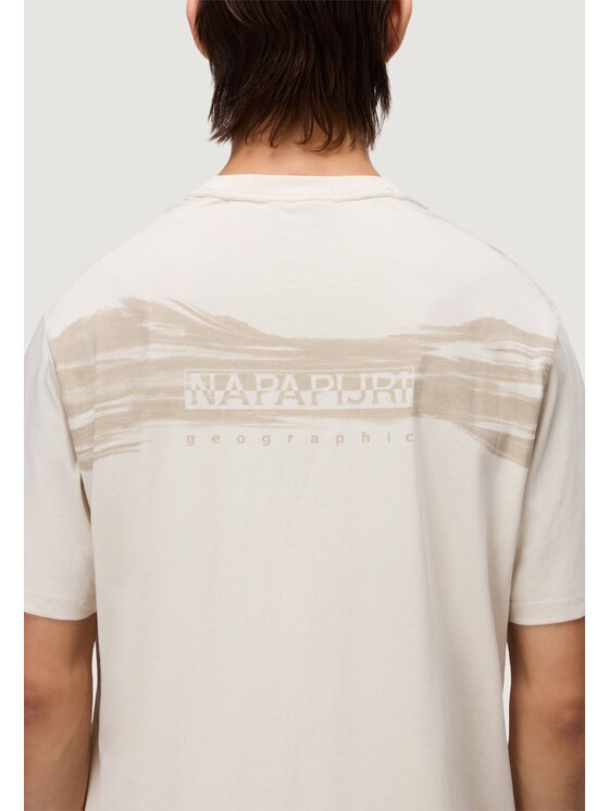 Napapijri Napapijri T-shirt S-BACK GRAPHIC SS Beige Bermuda Fit
