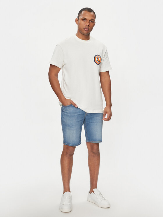Lee Lee Szorty jeansowe Rider 112349232 Niebieski Slim Fit