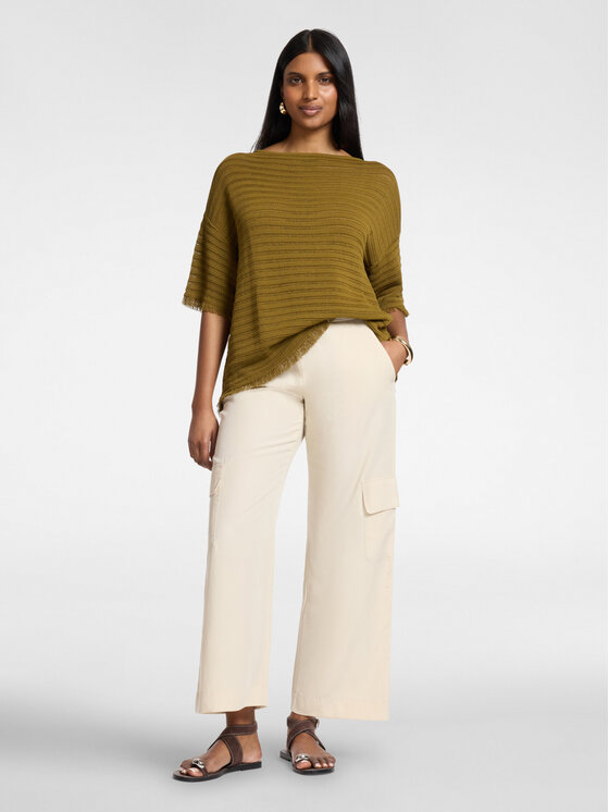Elena Mirò Elena Mirò Spodnie materiałowe P027P000482N002 Kremowy Regular Fit