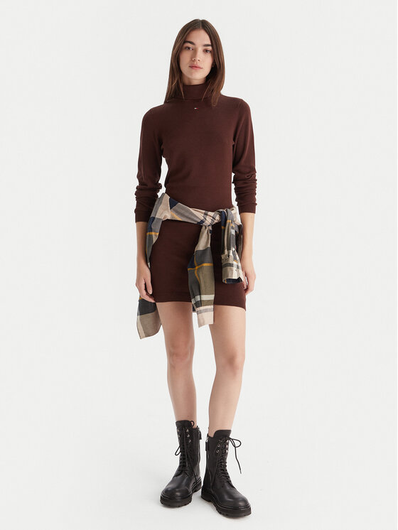 Tommy Jeans Tommy Jeans Trikotažinė suknelė Ess DW0DW21958 Ruda Slim Fit