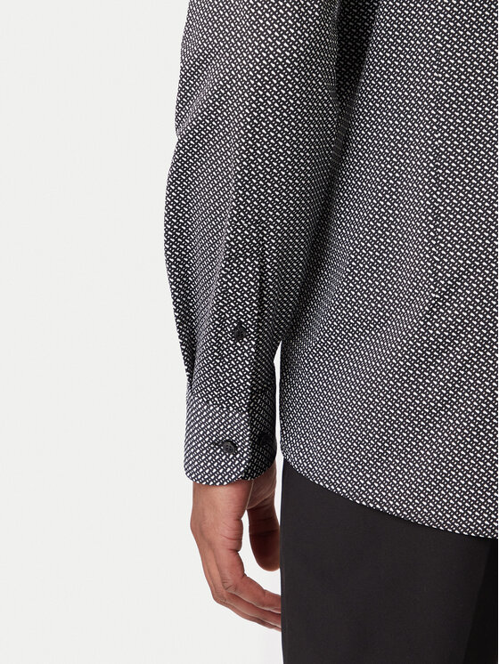 BOSS BOSS Marškiniai P-Hank 50556102 Juoda Slim Fit