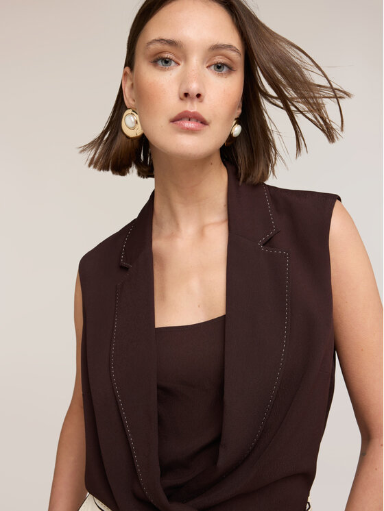 Motivi Motivi Top D039Q000546N032 Marrone Regular Fit