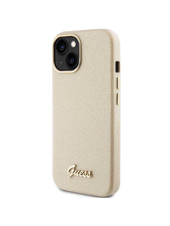 Guess Guess Etui na telefon iPhone 15 Złoty
