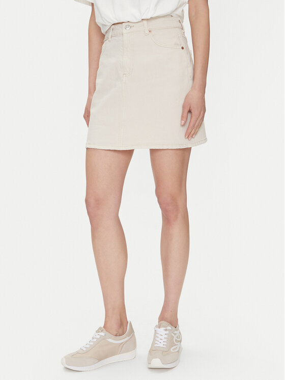 Vero Moda Vero Moda Farmer szoknya Tessa 10301536 Ekru Regular Fit