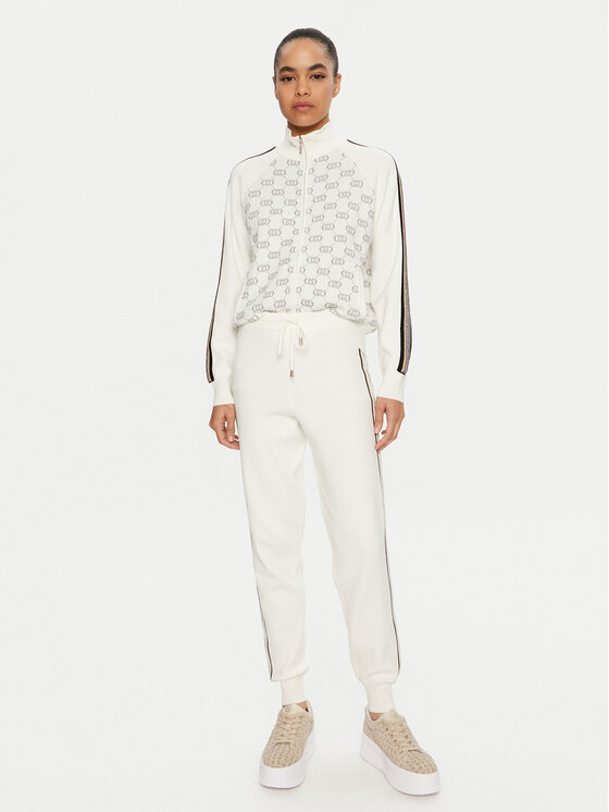 Liu Jo Sport Liu Jo Sport Pletena jopica TF4224 MS63L Bela Regular Fit