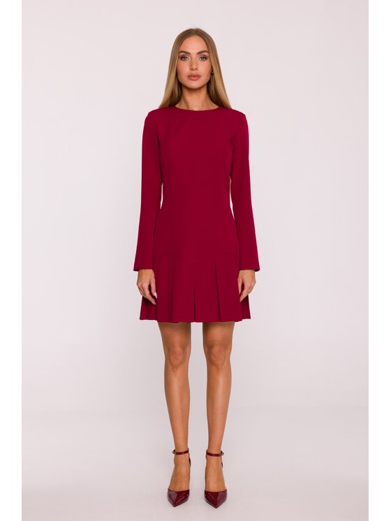 Made of Emotion Made of Emotion Sukienka wieczorowa M872 Bordowy Modern Slim Fit
