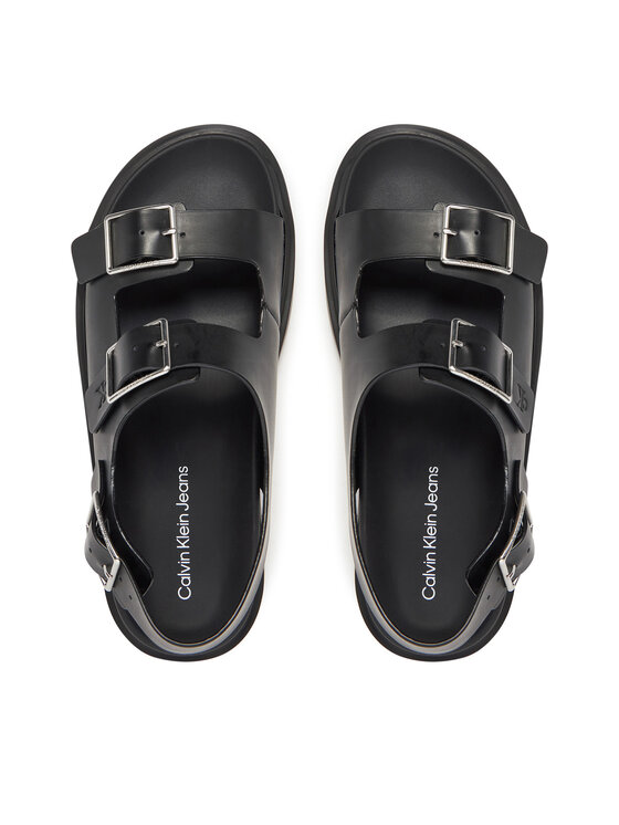 Calvin Klein Jeans Calvin Klein Jeans Sandały Flat Molded Sandal Buckle YW0YW01785 Czarny