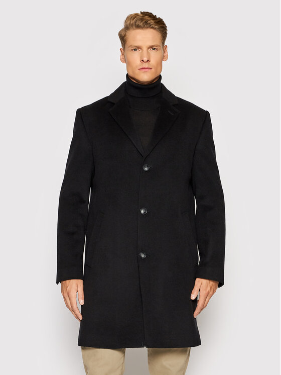 Cappotto di lana 5970-98 Nero Regular Fit