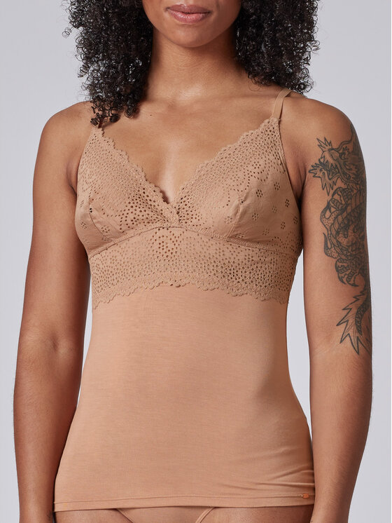 Skiny Skiny Biustonosz top 080585 Beżowy Slim Fit