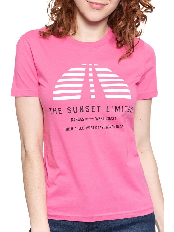 Lee Lee T-shirt SUNSET TEE Rosa Slim Fit