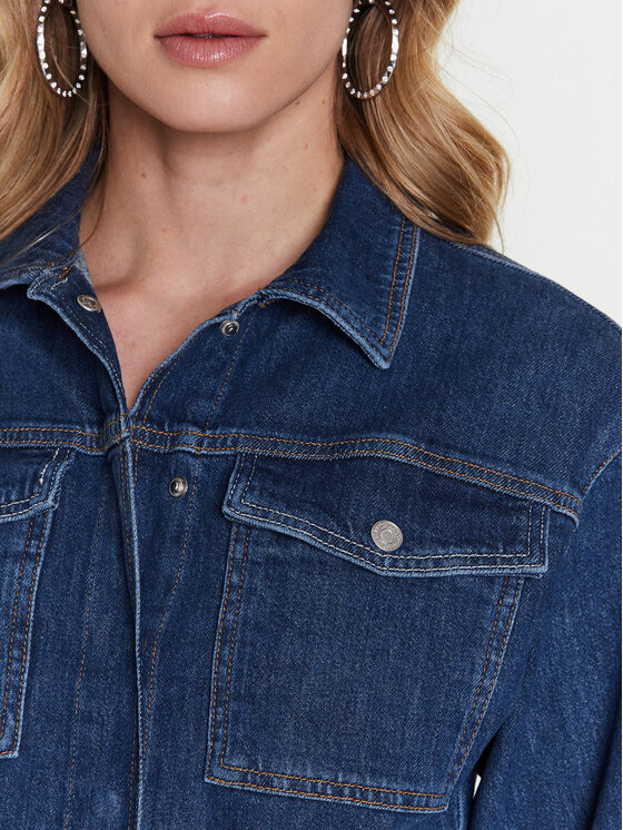 Guess Guess Sukienka jeansowa Eliza W3RK08 D4WF1 Granatowy Regular Fit