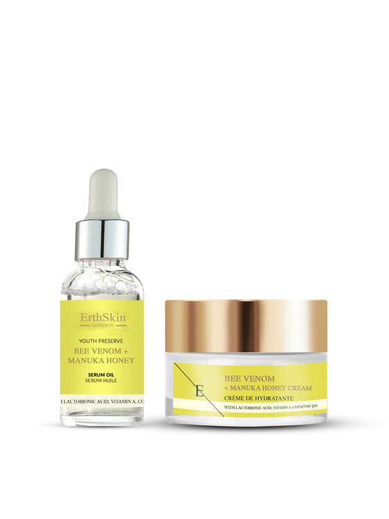 Serum Erthskin London, Jad Pszczeli + Krem z Miodem Manuka + Olejek Serum