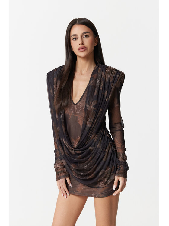 Magda Matyja Magda Matyja Sukienka codzienna OPHELIA DRESS Brązowy Fitted Fit