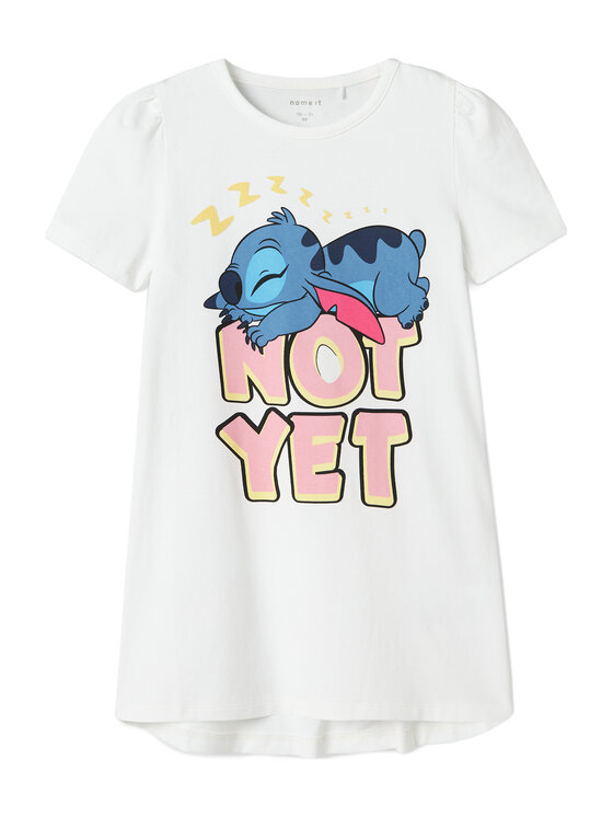 NAME IT Camicia da notte Stitch 13242966 Bianco Regular Fit, taglia : 98