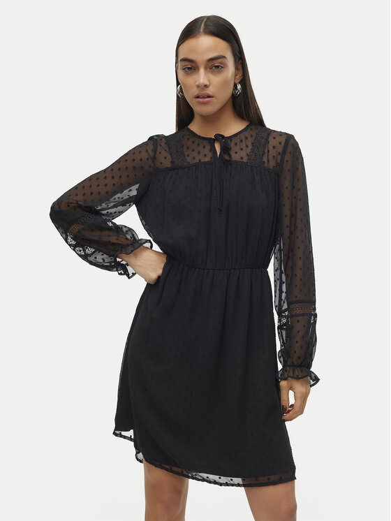 Vero Moda Robe de jour Leah 10314693 Noir Regular Fit