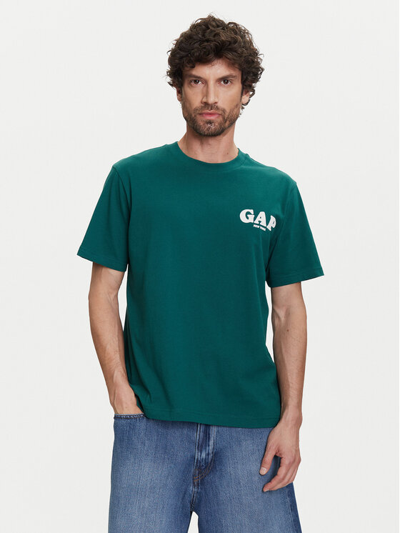 Gap Gap T-Shirt 768925-02 Zielony Regular Fit