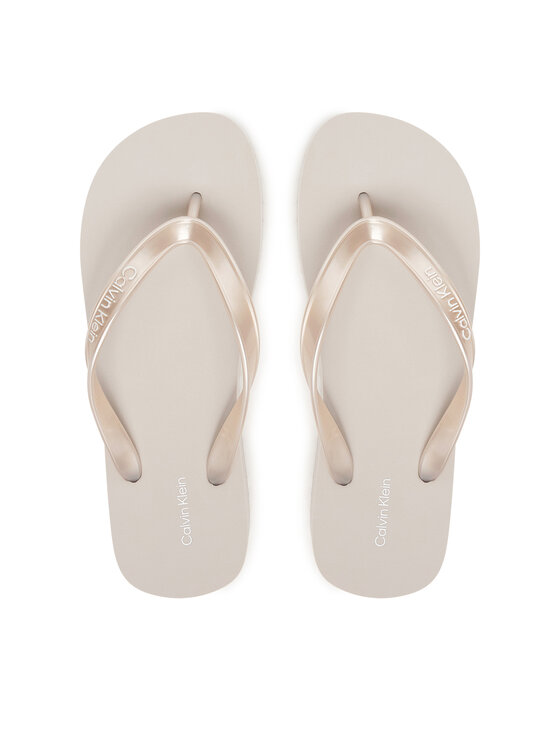 Calvin Klein Calvin Klein Šlepetės per pirštą Flatform Flip Flop Met Tpu HW0HW03120 Sidabrinė