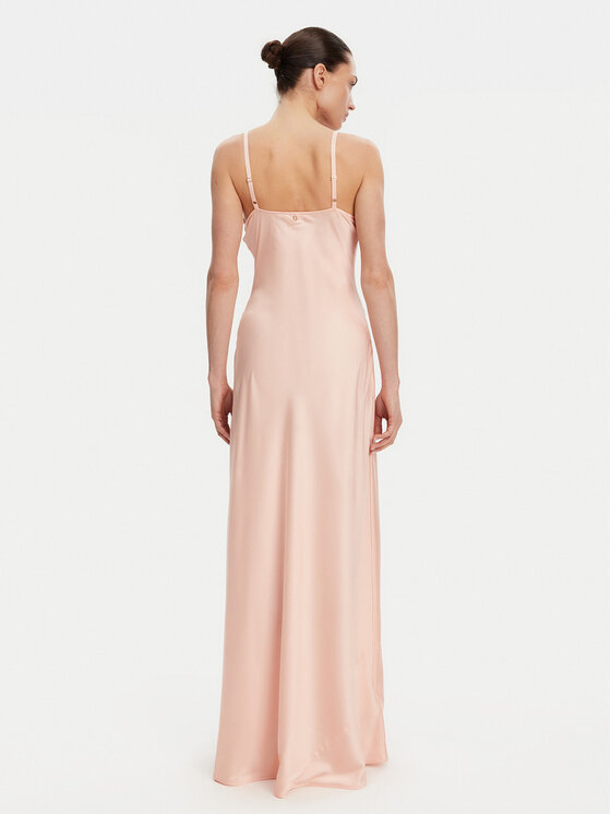 Guess Guess Официална рокля W5GT10 WF1T2 Коралов Slim Fit