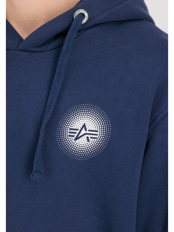 Alpha Industries Alpha Industries Bluza Doted Small Logo Hoodie Granatowy Regular Fit