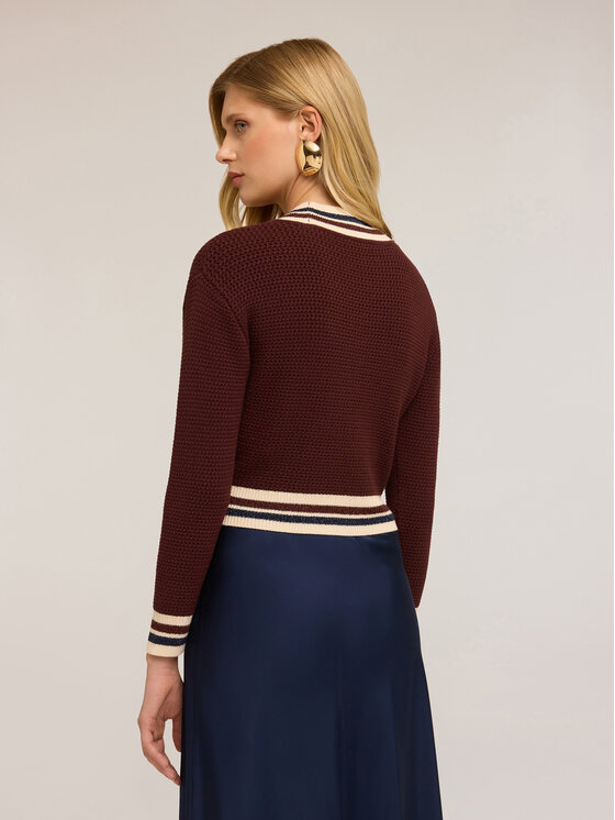 Motivi Motivi Cardigan M437W003533N022 Bordeaux Regular Fit