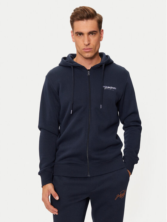 Jack&Jones Džemperis ar kapuci Alvis 12256847 Tumši zils Standard Fit