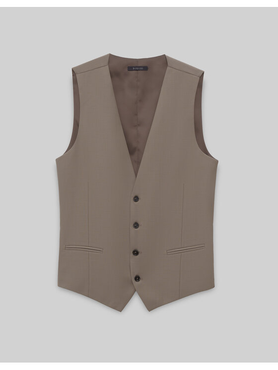 Borgio Borgio Kamizelka brione_gi Beżowy Slim Fit